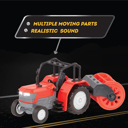 Driven Farm Tractor Toy with Detachable Rotary Hoe & Realistic Engine Sounds - Light-Up Headlights & Interactive Features - Educational Vehicle Toys for 3 Year Old Boys - Batteries Included