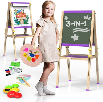 JOYOOSS Easel for Kids Art Easel Kids Easels for Toddlers Easel, Easley for Toddlers Dual-Sided Adjustable Magnetic Easel for Toddlers Easel for 2 Year Old and Toddler Art Easel for Kids Ages 4-8 8-12