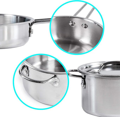 JOYIN Kid Play Kitchen, Pretend Daycare Toy Sets, Kids Cooking Supplies with Stainless Steel Cookware Pots and Pans Set, Cooking Utensils, Apron&Chef Hat and Grocery Play Food Sets, Toddler Gifts