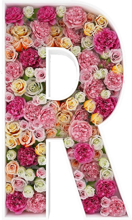 2FT Letter R Mosaic Balloon Frame Letter DIY Fillable Letters Kit for Birthday Party Wedding Backdrop Decor