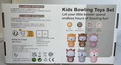 Nueplay Ages 18+ Months Toddler Learning Toys, Counting and Sorting Toys Kids Bowling Set, Animal Shape Puzzle and Bowling Game to Enhance Shape, Color, and Number Recognition, 1 Year Old Girl Gifts