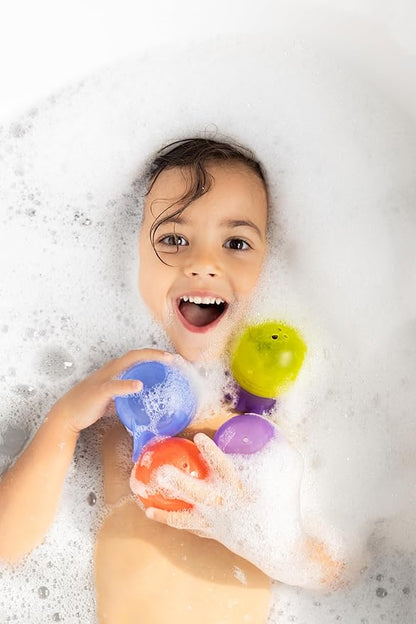 Ubbi Translucent Interchangeable Bath Toys for Baby and Toddler, Colorful Mix and Match Baby Bathtub Toys, Set of 4
