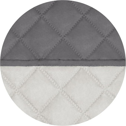 PureFit Reversible Quilted Sofa Cover, Water Resistant Slipcover Furniture Protector, Washable Couch Cover with Non Slip and Elastic Straps for Kids, Dogs, Pets (Recliner, Gray/Ivory)