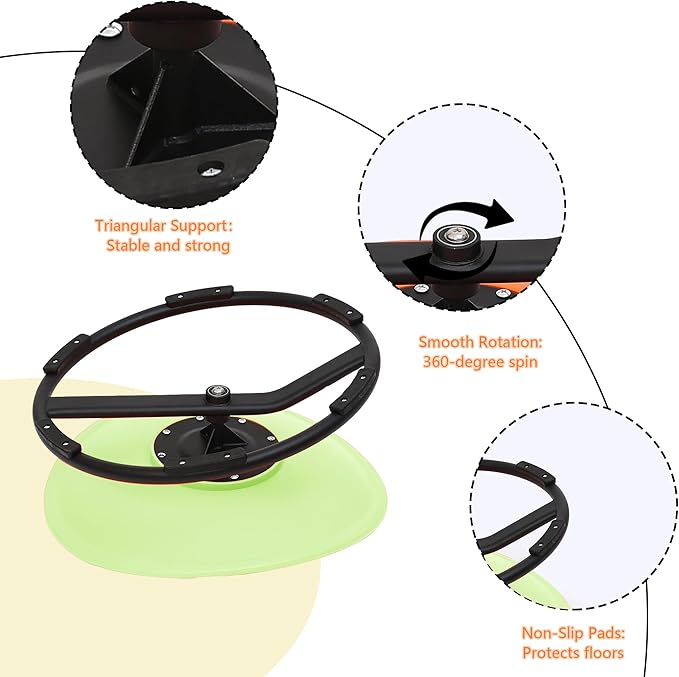 Kids Sensory Swivel Chair - Round Spinning Chair Seat for Balance, Coordination - Sensory Therapy Stool for Kids with Autism & ADHD - Active Indoor Play Chair for Home & Classroom (Green)