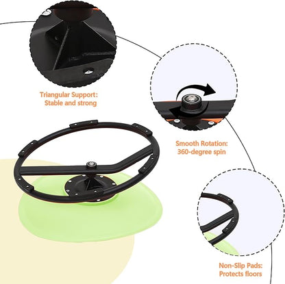 Kids Sensory Swivel Chair - Round Spinning Chair Seat for Balance, Coordination - Sensory Therapy Stool for Kids with Autism & ADHD - Active Indoor Play Chair for Home & Classroom (Green)