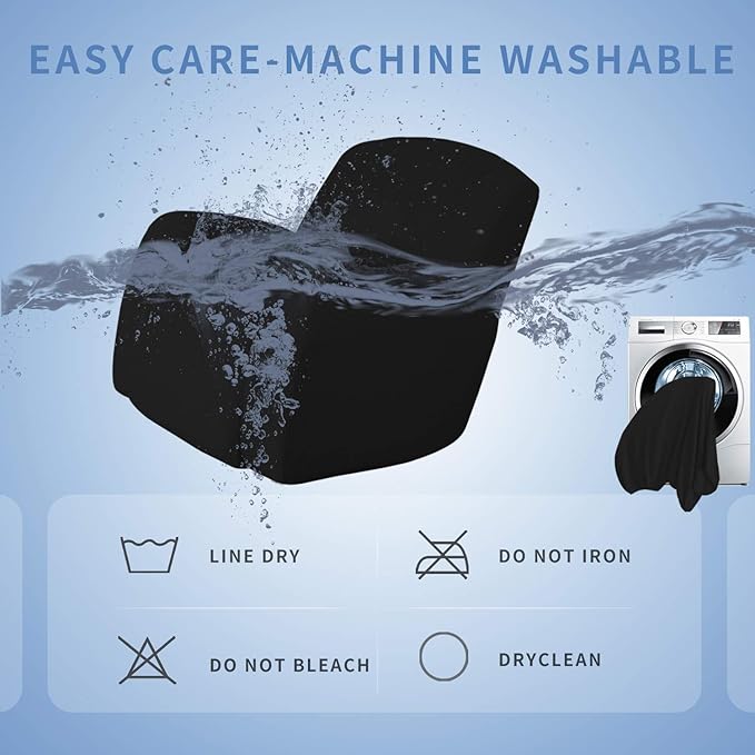 Easy-Going Oversized Recliner Stretch Sofa Slipcover Sofa Cover 1 Piece Furniture Protector Couch Soft with Elastic Bottom Kids,Polyester Spandex Jacquard Fabric Small Checks(Oversize Recliner,Black)