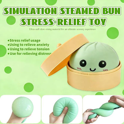 Dumpling Squishy Mystery Box, Super Soft Slow Rising TPR Tear-Resistant Smiley Face Dumpling Toy, Fidget Sensory Toys for Easter Basket Stuffers, Parties, Classroom Prizes Adults Kids (Green)