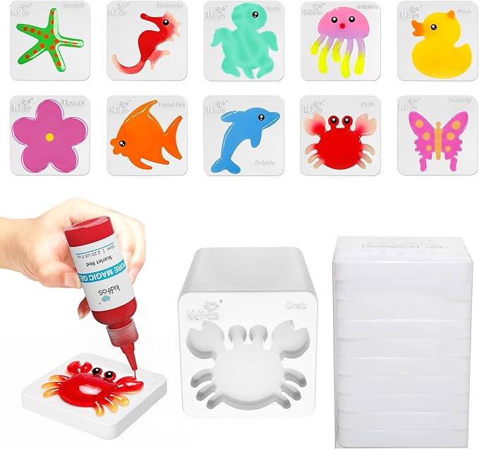 Kiditos Magic Water Elf Powder Refill 5 Packs+Ocean &Nature Mold Set