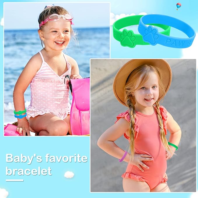 60 Pieces Paw Print Rubber Bracelets Bulk Paw Print Silicone Wristband Dog Paw Stretch Bracelets Animal Theme Wristband Gravure Waterproof Bracelets for Student Activity Party Supplies, 6 Solid Colors