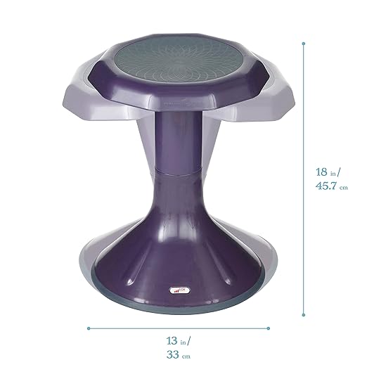 ECR4Kids ACE Active Core Engagement Wobble Stool, 18-Inch Seat Height, Flexible Seating, Eggplant