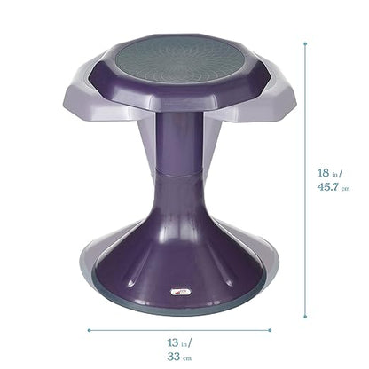 ECR4Kids ACE Active Core Engagement Wobble Stool, 18-Inch Seat Height, Flexible Seating, Eggplant
