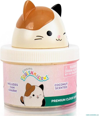 Original Squishmallows Cam The Cat Premium Cloud Slime, Coconut-Scented, 8 oz., Storage Container with Figurine Topper, Rubber Charm, Goodie Bags Stuffers, Kids Party Favors, Sensory Toys