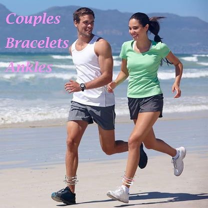 Beach Bracelet Set for Men and Women, Surfer Men Bracelet, Braided Boho Summer Bracelets Adjustable Men's Bracelet Handmade Women Bracelet String Rope Ankle Bracelets Birthday Gift