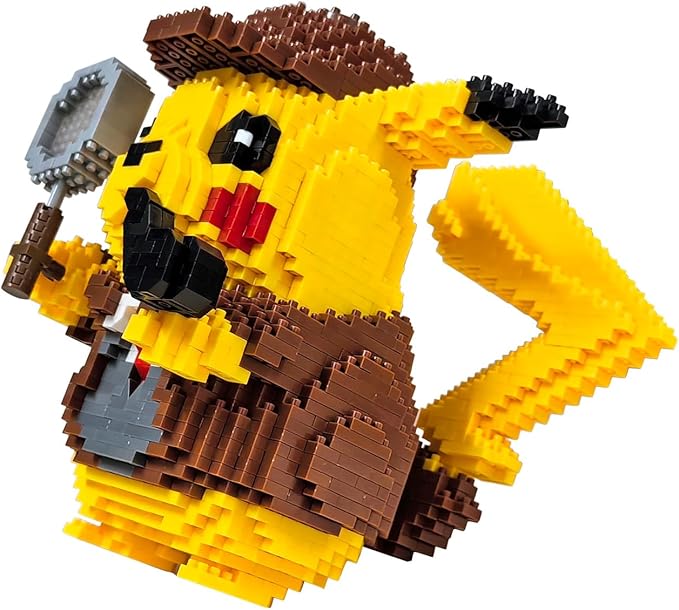 Building Bricks 1580+ Pieces Set - Classic Cartoon Characters Building Blocks - Mini Building Block for Boys Girls & Adults (Pikachu)