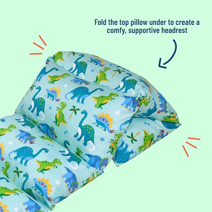 Wildkin Microfiber Pillow Lounger, 87 X 27 Inches, Dinosaur Land