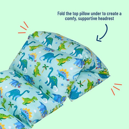 Wildkin Microfiber Pillow Lounger, 87 X 27 Inches, Dinosaur Land