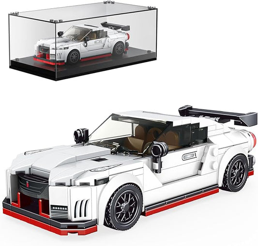 Mould King Speed Champion Nissan GTR Car Models Building Toys with Display Case, 27031 Model Car Kits Building Blocks, Race Car Building Sets, JDM Car Building Kits for Adults Kids 8+(356PCS)