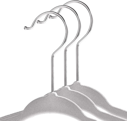 Casafield 50 Velvet Baby Hangers - 11" Size for Infant & Toddler Clothes - Gray