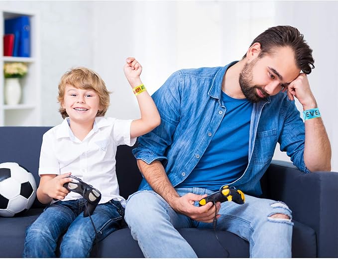 Blulu 40 Pcs Video Game Slap Bracelets Pixelated Party Pixelating Party Wristbands Supplies, Pixelating Snap Bracelets for Kids Gamer Birthday Party Favors (10 Style)