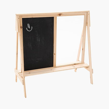 Chalkboard and Painting Easel for Kids. Wooden Double Sided Easel for Arts and Crafts, Learning and Playing. for Indoor and Outdoor Use FSC Treated Wood.