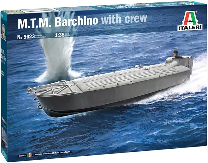 Italeri 5623 MTM Barchino with Crew, 1:35 Scale, Plastic Model Kit, Plastic Model Kit, Model Making, Grey, 01:35:00