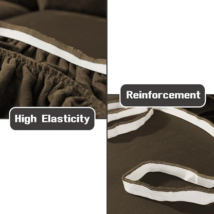 NORTHERN BROTHERS Stretchy Recliner Chair Covers, Velvet Recliner Covers, Lazy Boy Chair Cover (Dark Brown, loveseat)