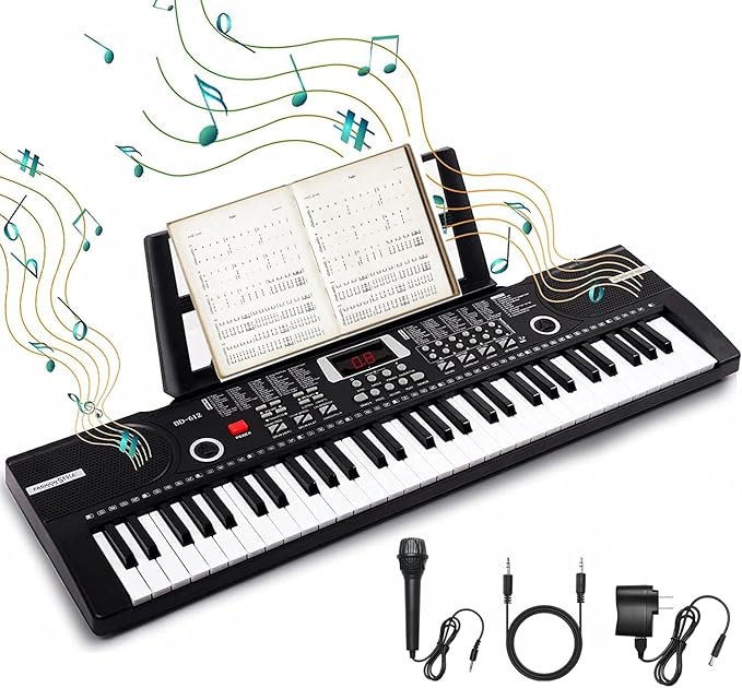 61 Key Keyboard Piano, Portable Electronic Keyboard Piano for Beginners with Speakers,