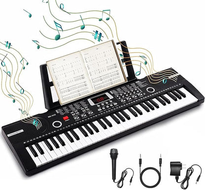 61 Key Keyboard Piano, Portable Electronic Keyboard Piano for Beginners with Speakers,