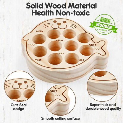 Wooden Magnetic Fishing Game for Kids 3+,Montessori Preschool Educational Activities Learning Hand-Eye Coordination Fine Motor Skills Color Sorting Magnet Fish Toys for Boys Girls
