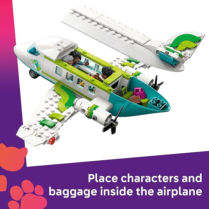 LEGO Friends Heartlake City Airport and Airplane Toy Building Set - Pretend Play for Kids, Girls and Boys, Ages 8+ - with 7 Minidolls, Taxi, Dog Figure and More - Gift Idea for Birthday - 42656