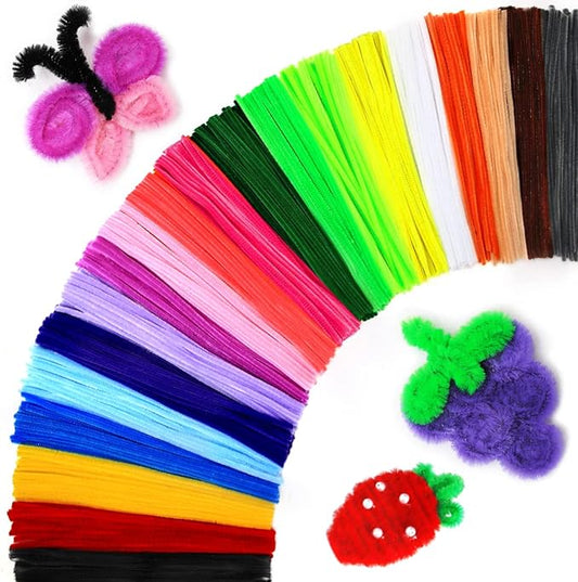 Praisebank Pipe Cleaners, Pipe Cleaners for Crafts (200pcs 20 Multi-Colored),12 inch Long Pipe Cleaners in 20 Colors.