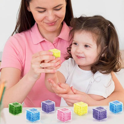 Hooqict 20Pcs Stress Cube Squishy Stress Balls Ice Cube Fidget Sensory Squeeze Toys Mini Squishies Squishy Cube for Kids Teen Adults Stress Relief Classroom Home Office