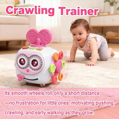 Toys for 1+ Year Old Girl, Musical Busy Cube for Toddlers 1-3 year old, Montessori 6-in-1 Activity Cube with Lights & Sounds, Wheels for Tummy Time & Crawling Training, Birthday Gifts for Baby Girl
