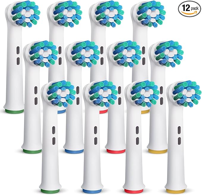 Replacement Toothbrush Heads Compatible with Oral B Braun 12 Pcs Professional Electric Toothbrush Heads Brush Heads Replacement for Heads Refill Pro 500/1000/1500/3000/3757/5000/7000/7500/8000
