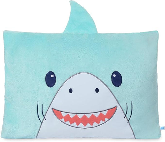 Saint Eve Kids Pillow Pals - Cute & Super Soft Animal Friends Decorative Fluffy Pillow Covers for Girls and Boys & Toddlers Beds, Playroom and Nap Time, Sensory Toys for Kids, Bob the Shark