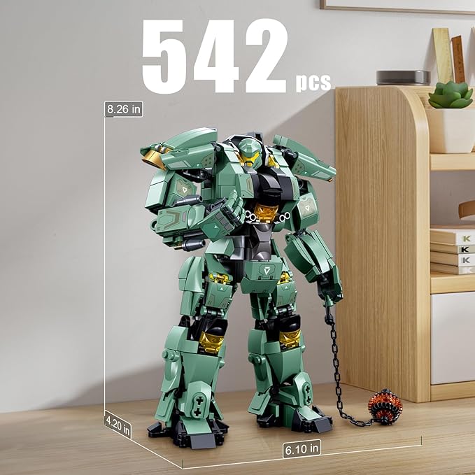 Transforming Mech Robot Building Blocks Set,Destroy Warrior City Action Mech Model Building Kit, 542 Pieces Cool Robots Toys Gift for Adults and Kids Boys 6 7 8 10+