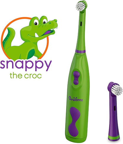 Brusheez Electronic Toothbrush Replacement Brush Heads 2 Pack (Snappy The Crocodile)