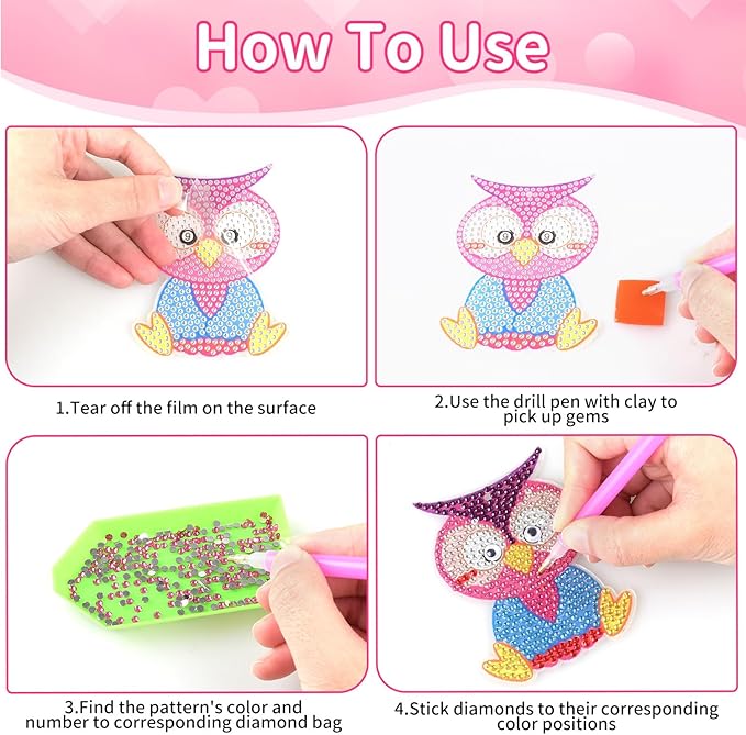 MOVINPE Bulk Valentines Day Craft Gifts for Kids Classroom Bulk, 24 Pack 5D Diamond Art Painting Keychains with Greeting Cards, School Prizes, Exchange Gift, Party Favors for Toddlers