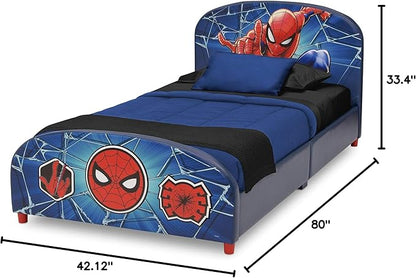 Delta Children Upholstered Twin Bed, Marvel Spider Man