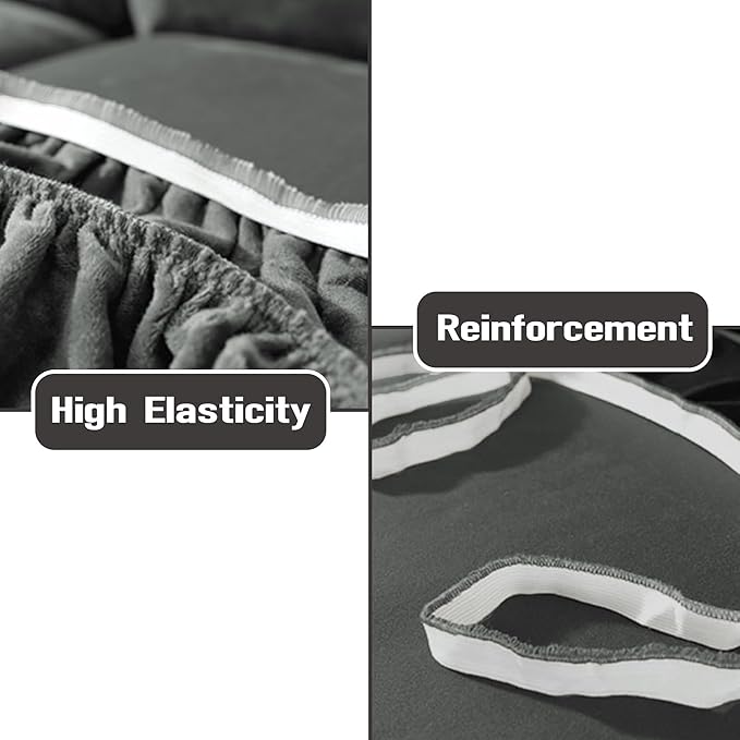 NORTHERN BROTHERS Stretchy Recliner Chair Covers, Velvet Recliner Covers, Lazy Boy Chair Cover (Dark Grey, 1 Seat)