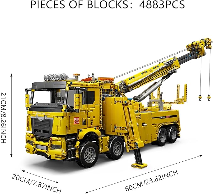 Mould King 17028 Road Rescue Vehicle Building Block Kits, MOC Building Blocks Set to Build, Gift for Kids Age 8+/Adult Collections Enthusiasts (4883 Pieces with Motor/APP Remote Control)
