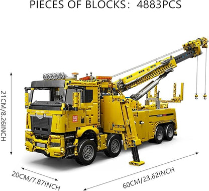 Mould King 17028 Road Rescue Vehicle Building Block Kits, MOC Building Blocks Set to Build, Gift for Kids Age 8+/Adult Collections Enthusiasts (4883 Pieces with Motor/APP Remote Control)