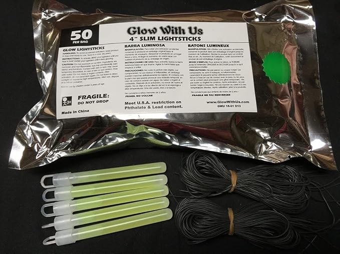 Glow Sticks Bulk Wholesale, 50 4” Green Glow Stick Light Sticks. Bright Color, Kids Love Them! Glow 8-12 Hrs, 2-Year Shelf Life, Sturdy Packaging, GlowWithUs Brand