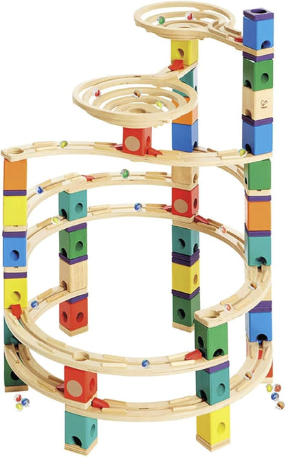 Hape Wooden Quadrilla Marble Run Vertigo Construction with Instruction| 134-PIECE STEM Educational Learning Toys for Kids