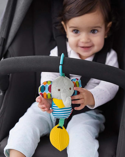 Skip Hop Bandana Buddies Baby Activity Chime & Teether Stroller Toy, Elephant
