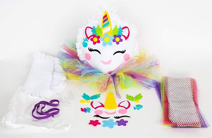 Ruckus Kids Unicorn Pillow Craft – DIY Cute Colorful Fleece Knot Pillow Kit – No-Sew Easy-to-Make Arts and Craft Kit for Kids– Unicorn Bedroom Decor