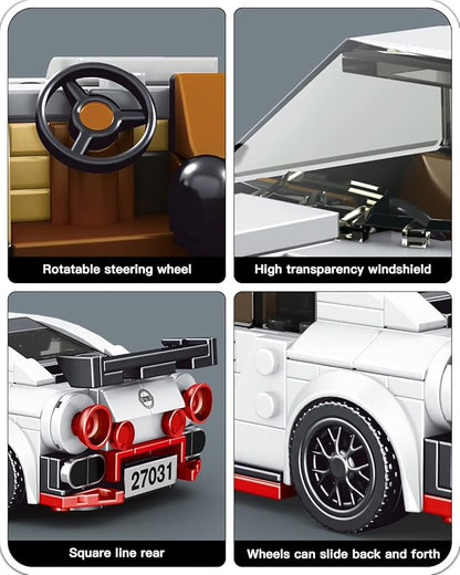 Mould King Speed Champion Nissan GTR Car Models Building Toys with Display Case, 27031 Model Car Kits Building Blocks, Race Car Building Sets, JDM Car Building Kits for Adults Kids 8+(356PCS)