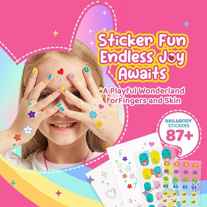 Kids Toys Bracelet Making Kit, Kid Make Up Kits for Kid Age 4-12 Jewelry Beads Toy Set, Preschool Toddler Girls Makeup Charms Set, Arts and Crafts for 4 5 6 7 8 9 10 11 12 Years Old Girl Birthday Gift