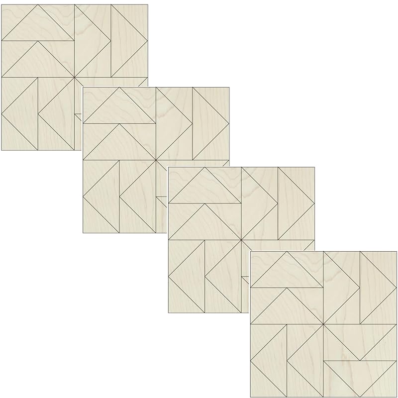 Mini Unfinished Barn Quilt Square Wooden Sign, Country Decor Canvas Quilts Blocks Bulk Set of 4 (3 inches, Flying Geese) AVTRBoutique