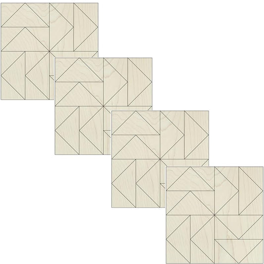 Mini Unfinished Barn Quilt Square Wooden Sign, Country Decor Canvas Quilts Blocks Bulk Set of 4 (3 inches, Flying Geese) AVTRBoutique